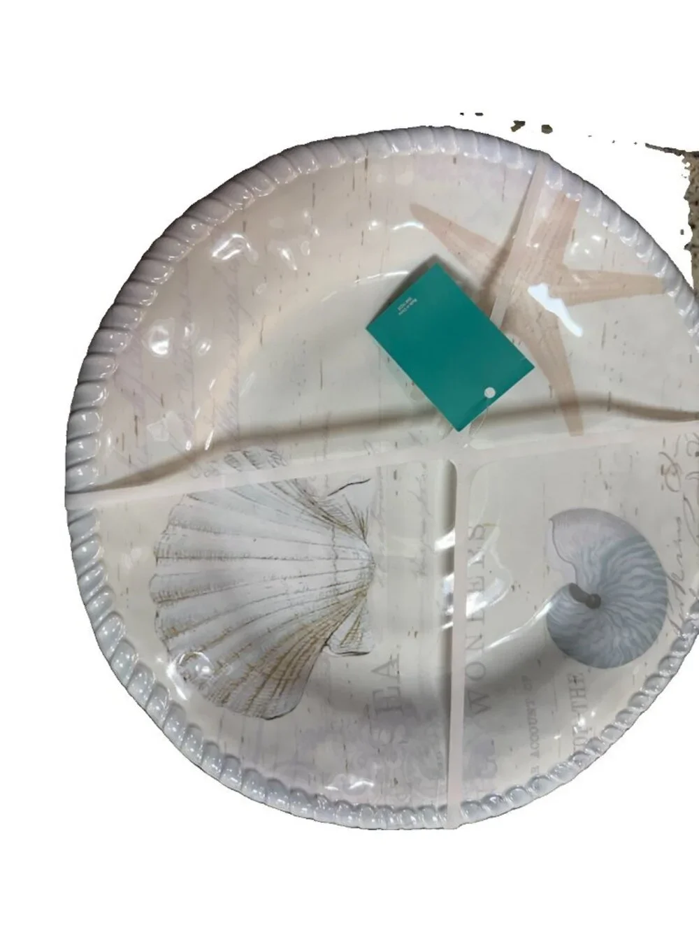 Nwt 4 Coastal Home Melamine Seashell Dinner Plates 10.5